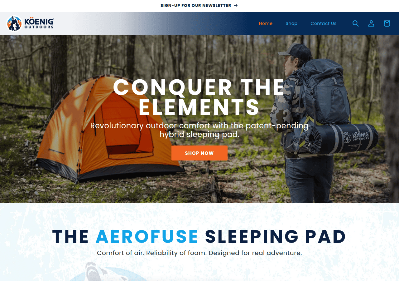Screenshot of koenigoutdoors.com