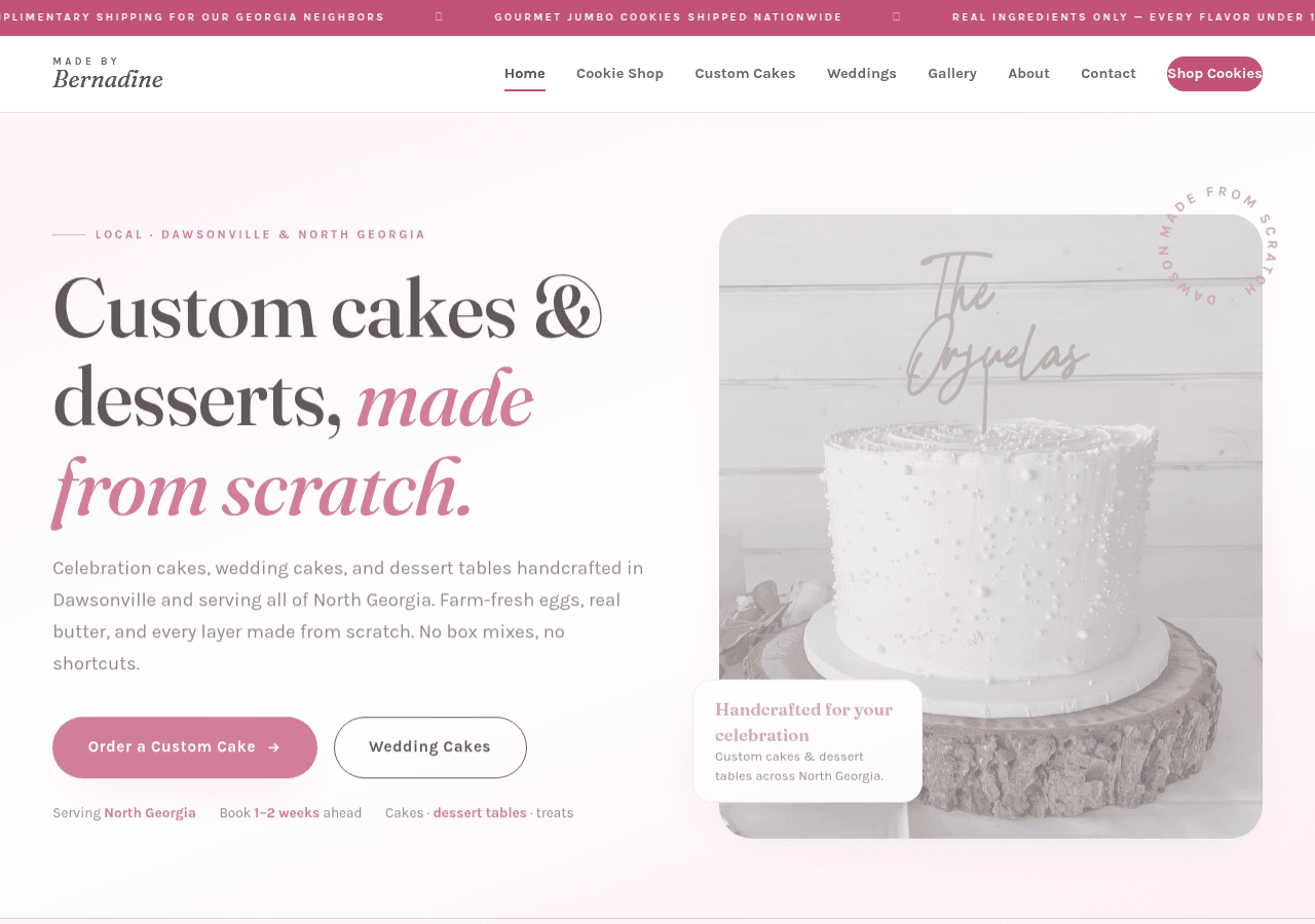 Screenshot of madebybernadine.com