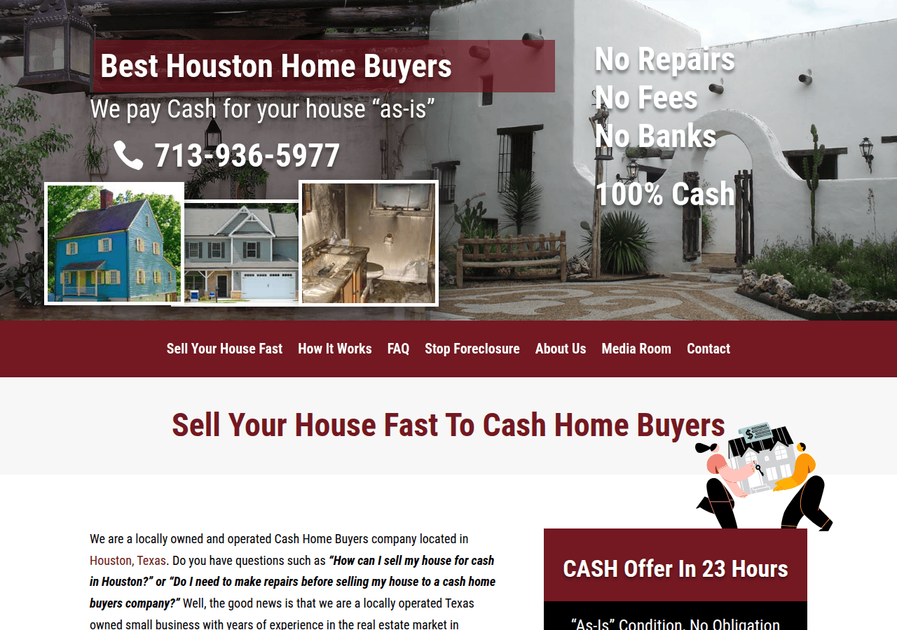 Screenshot of houstonhomebuyers.net