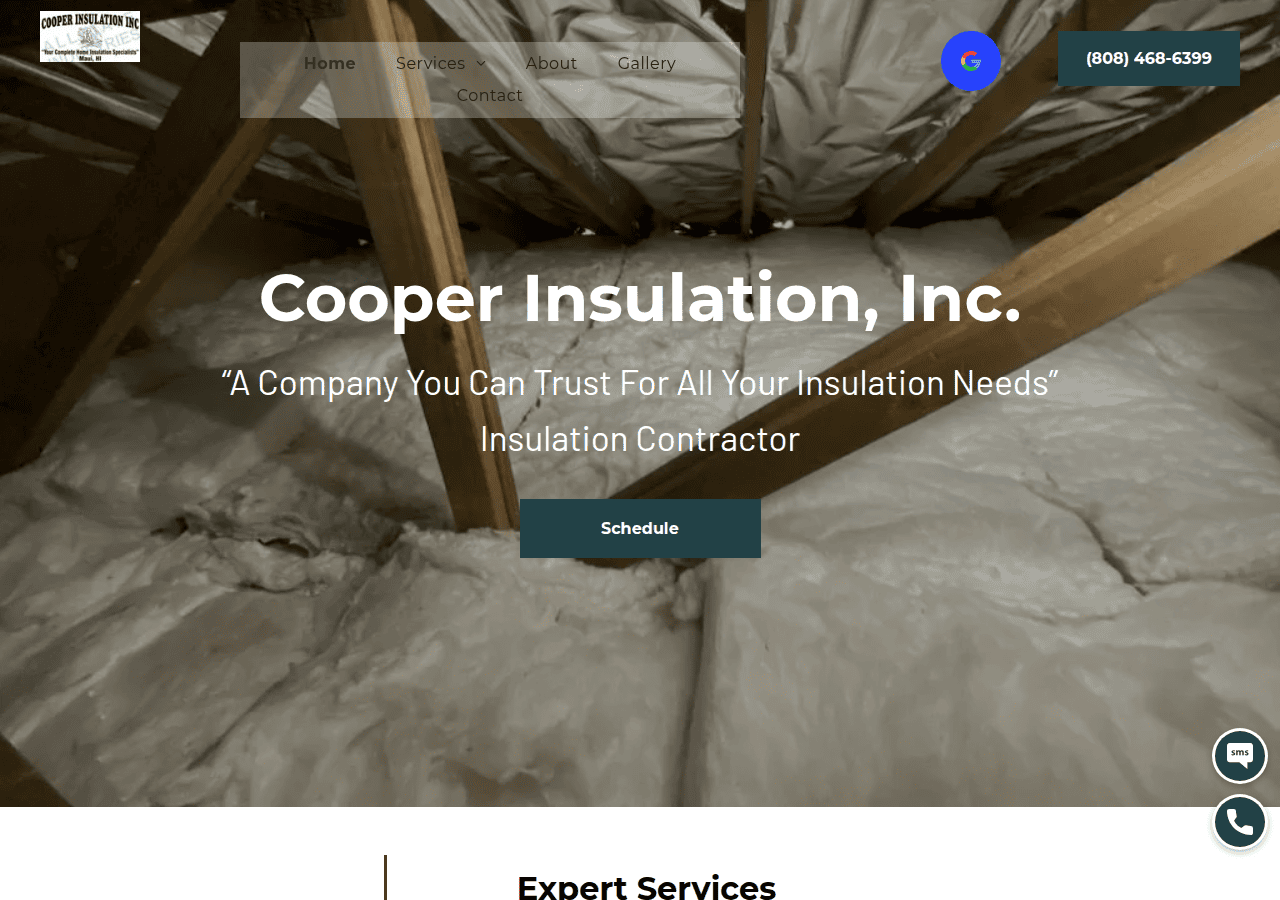 Screenshot of cooperinsulationinc.com