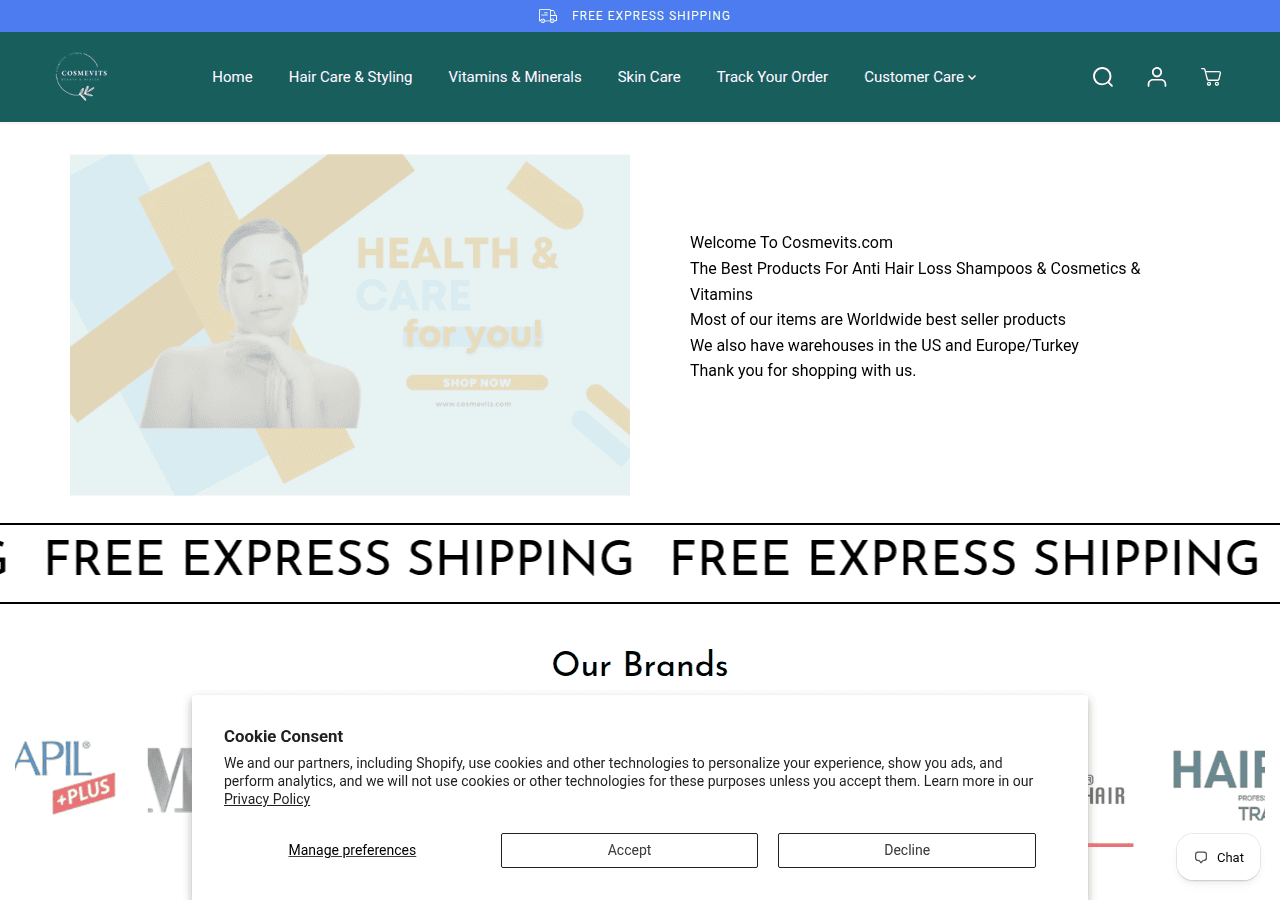 Screenshot of cosmevits.com