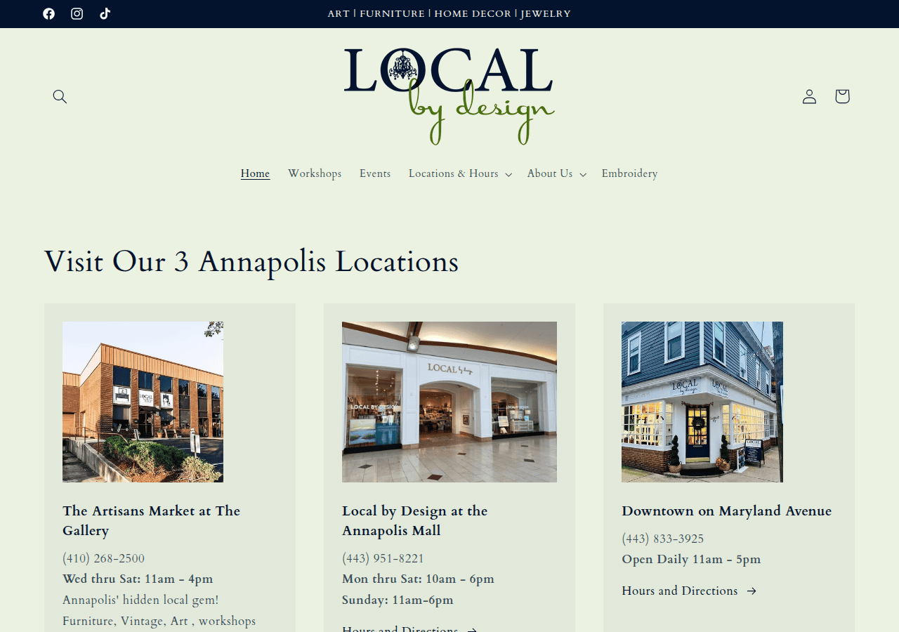Screenshot of localbydesignannapolis.com