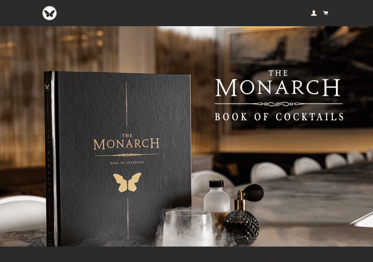 Screenshot of themonarchcocktailbook.com