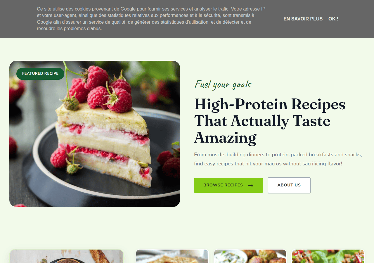 Screenshot of highproteincook.com