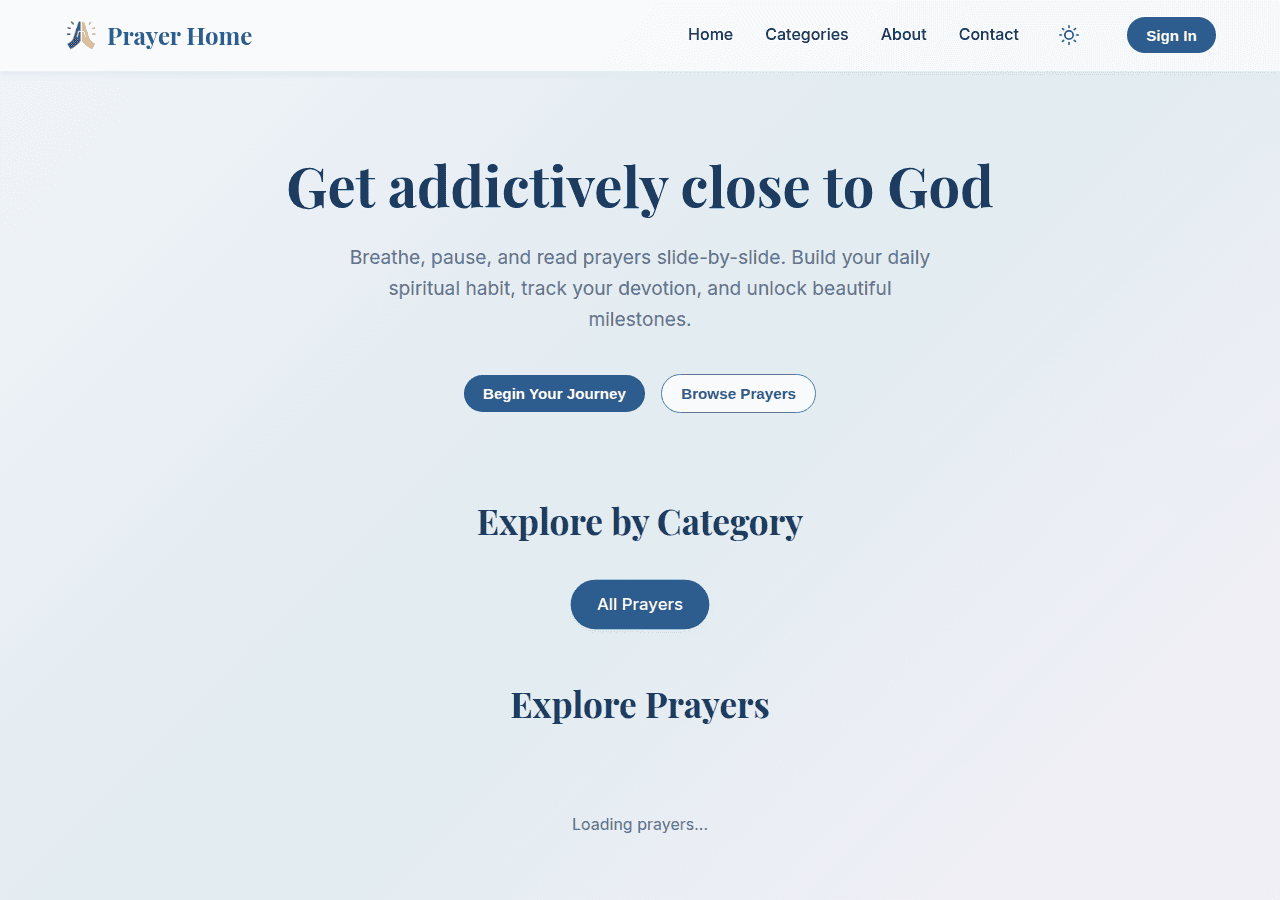 Screenshot of prayerhome.com