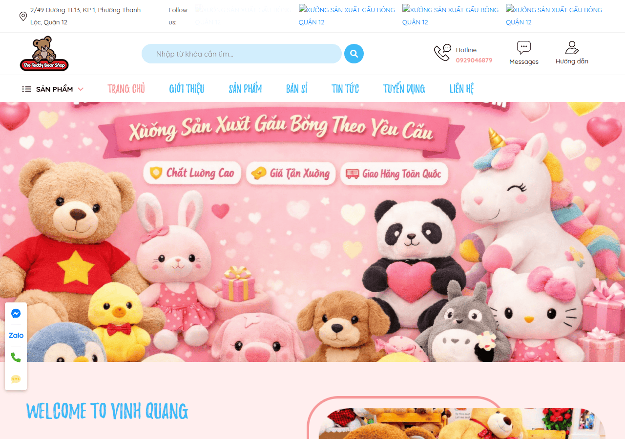 Screenshot of xuongsanxuatgaubongvinhquang.com