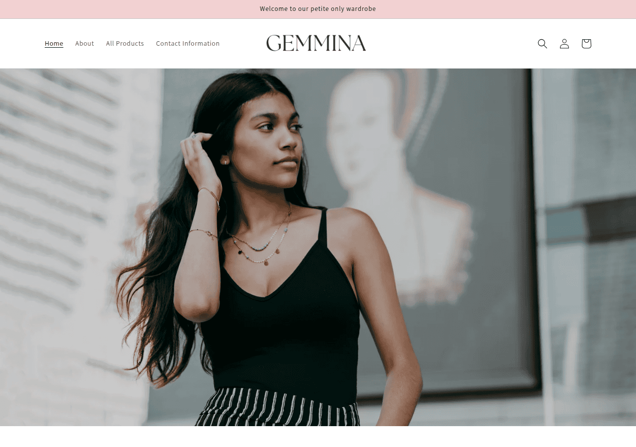 Screenshot of shopgemmina.com