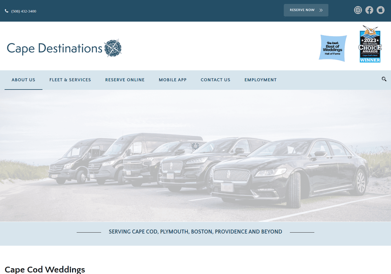 Screenshot of capedestinations.com