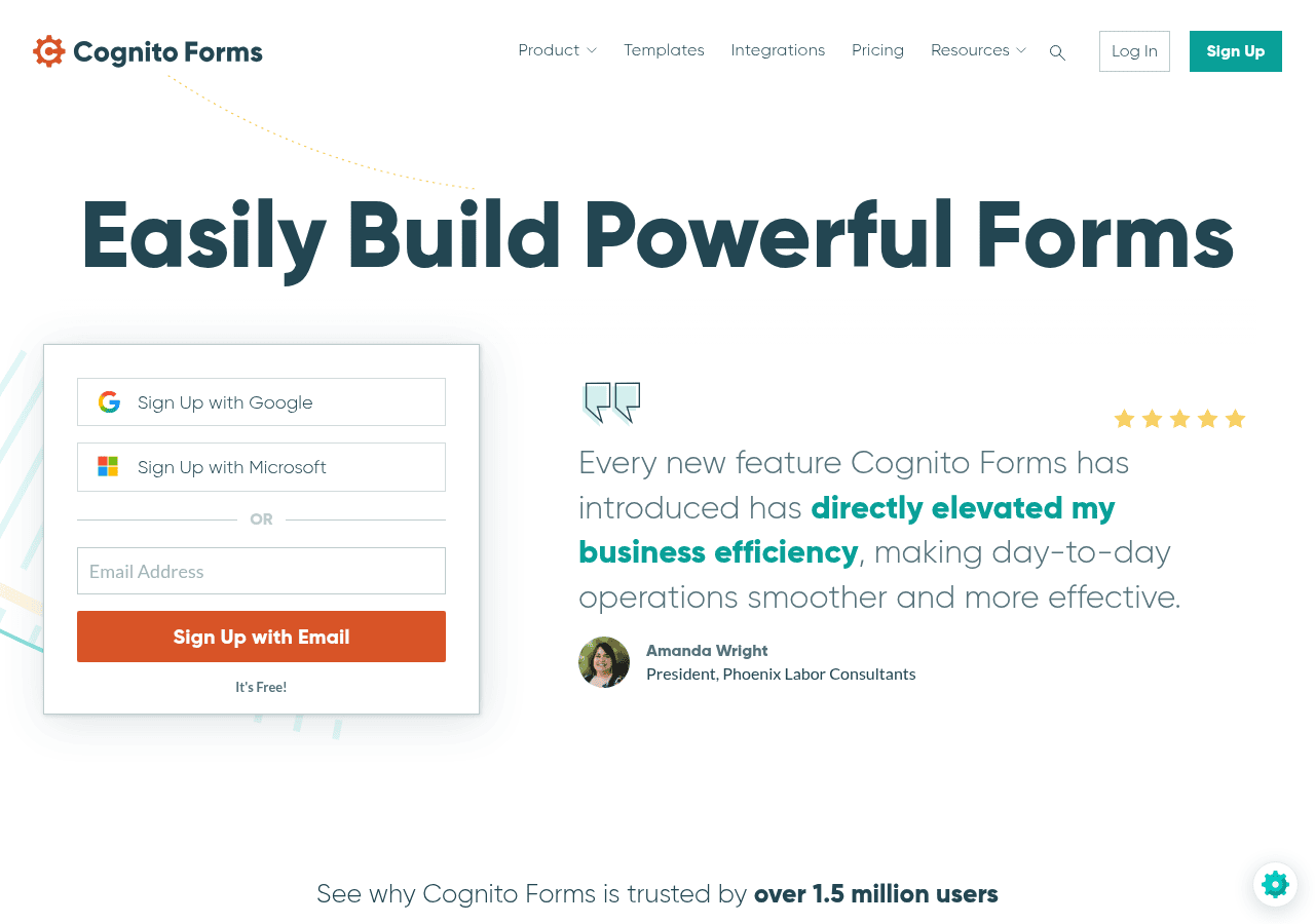Screenshot of cognitoforms.com
