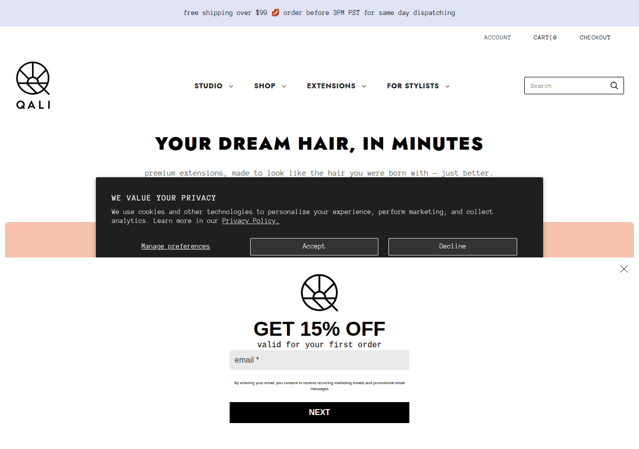 Screenshot of qali.com