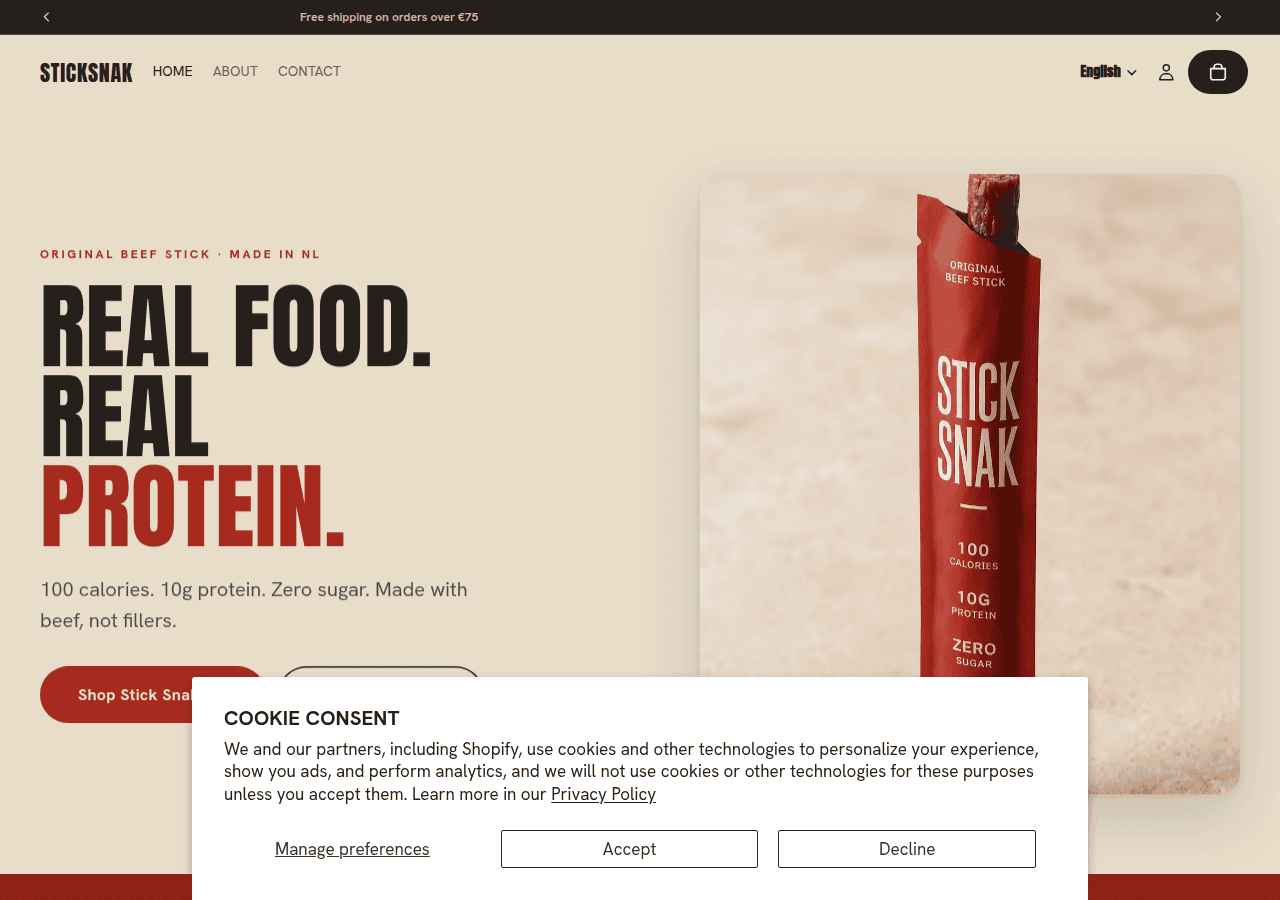 Screenshot of sticksnak.com