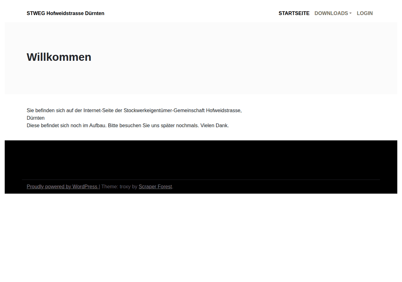 Screenshot of hofweidstrasse.ch