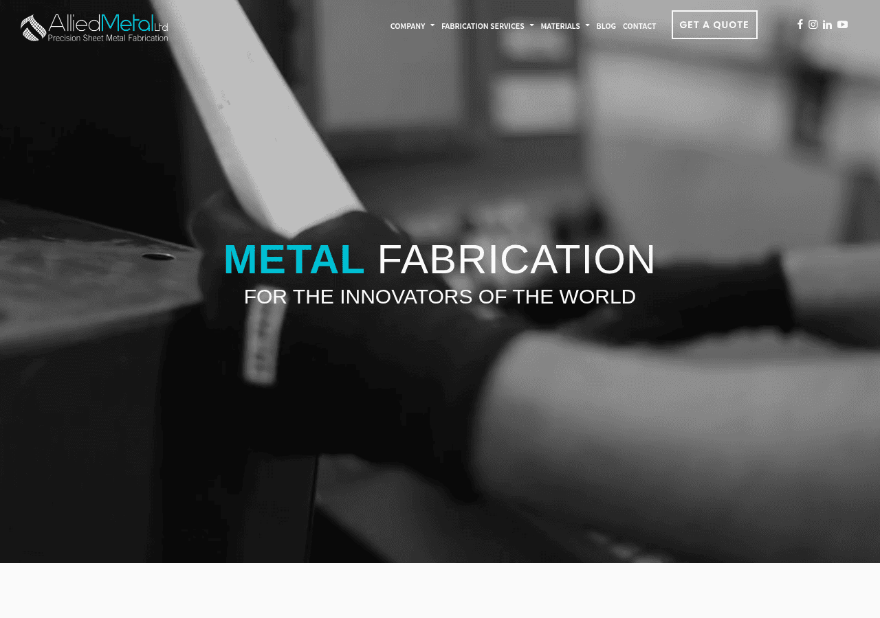 Screenshot of alliedmetal.ca