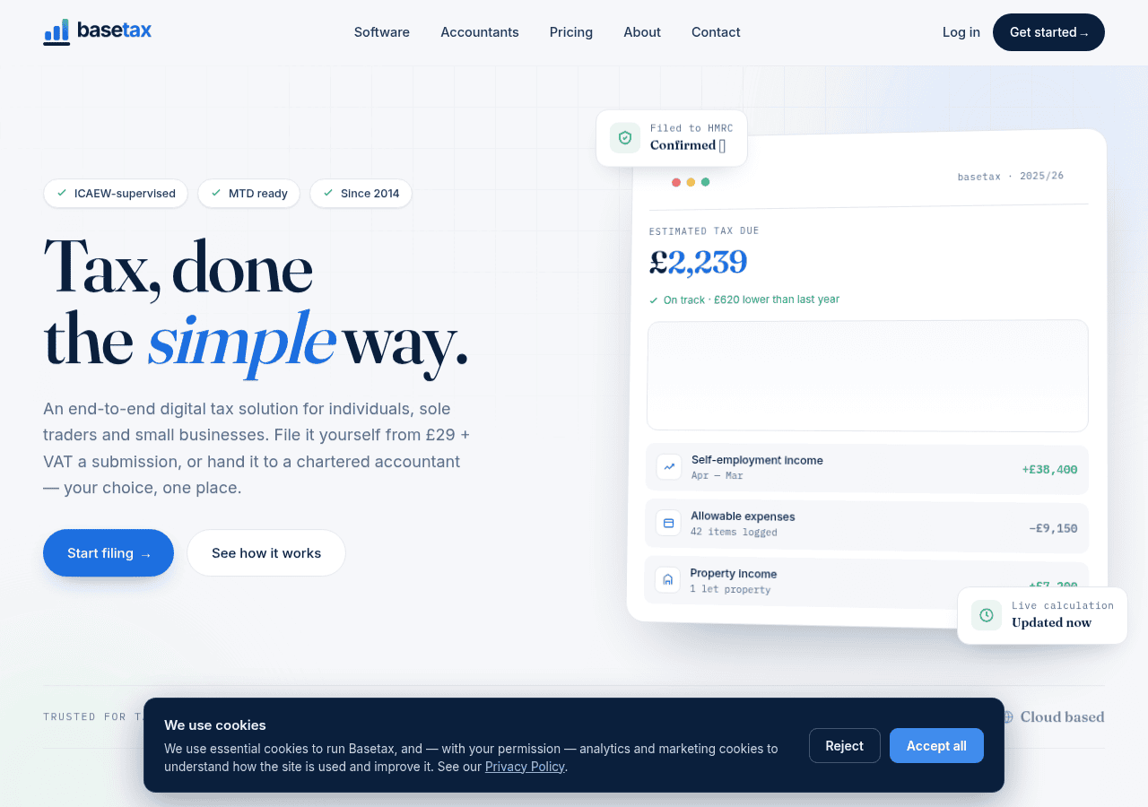 Screenshot of basetax.co.uk