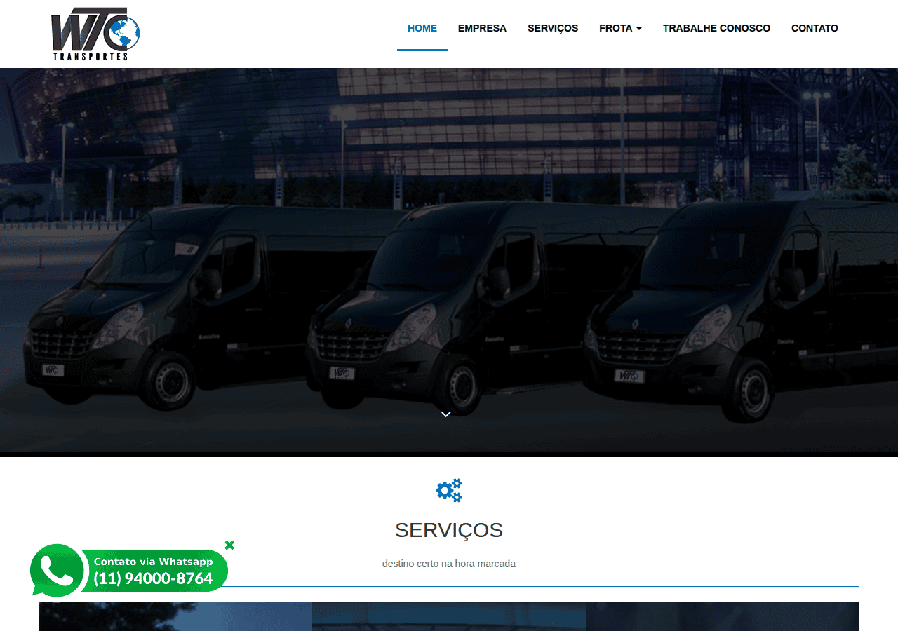 Screenshot of wtctransportes.com.br