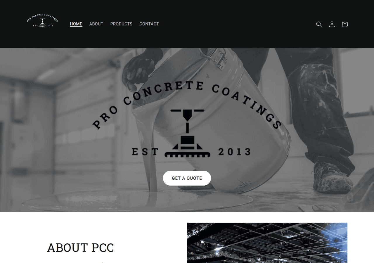 Screenshot of proconcretecoatings.ca