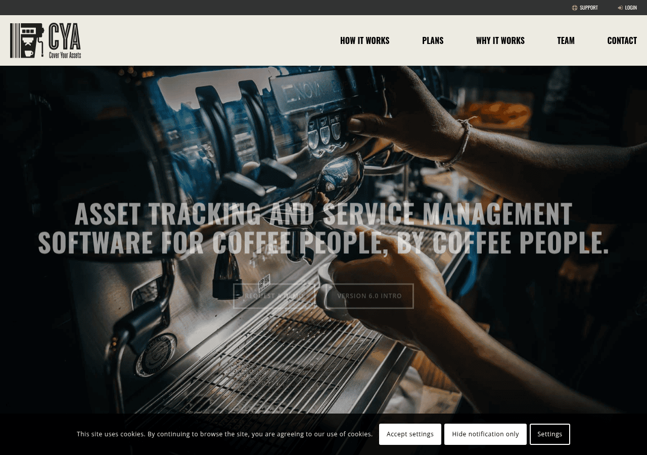 Screenshot of cya.coffee