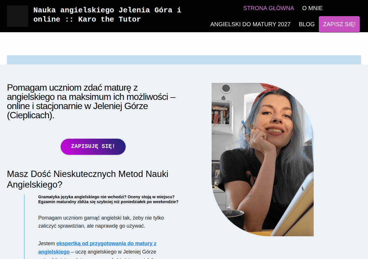 Screenshot of karotutor.pl