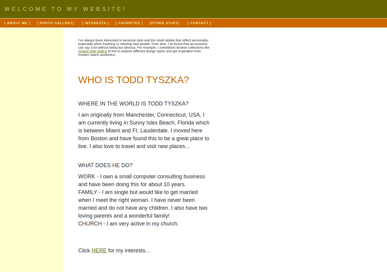 Screenshot of toddtyszka.com