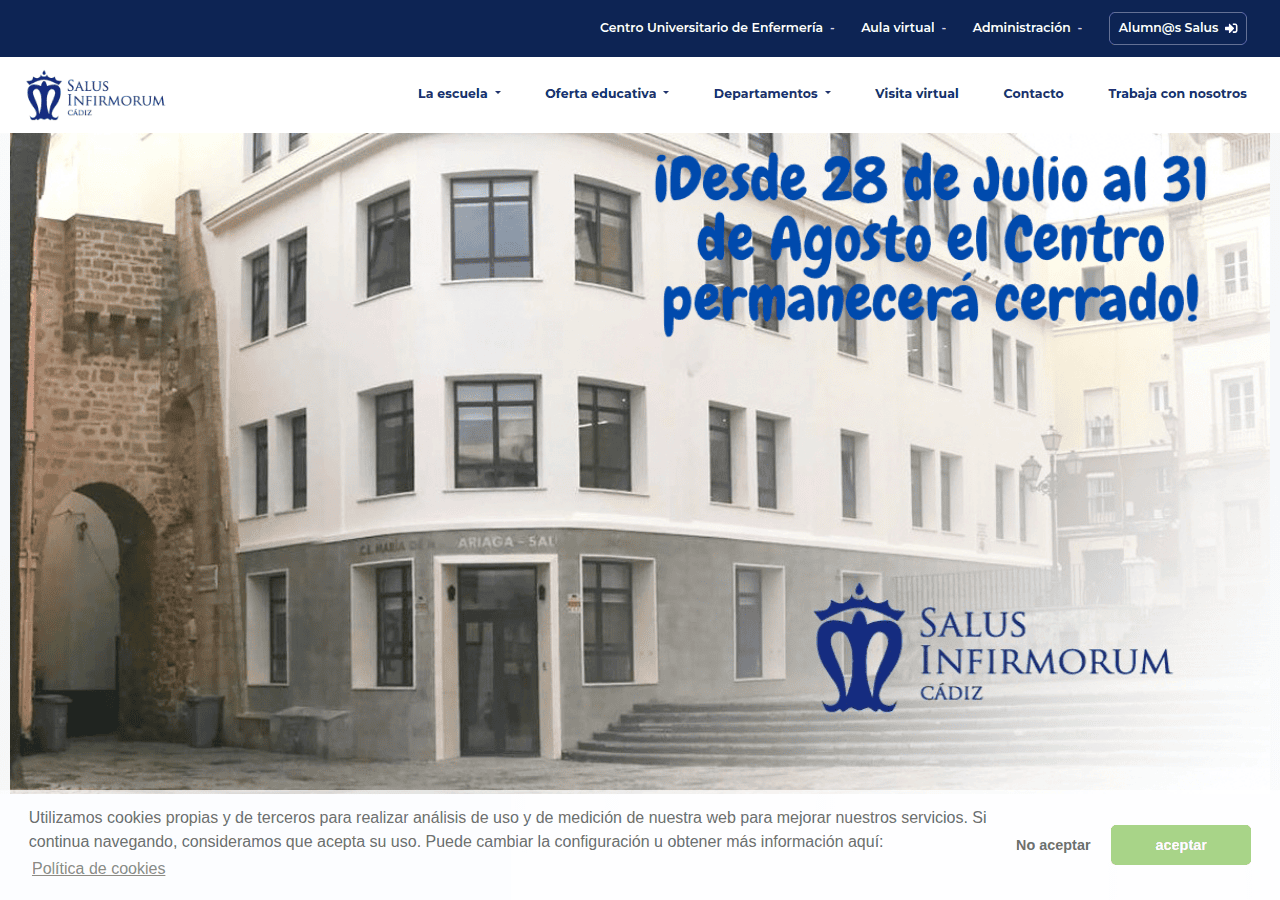 Screenshot of salusinfirmorumcadiz.com