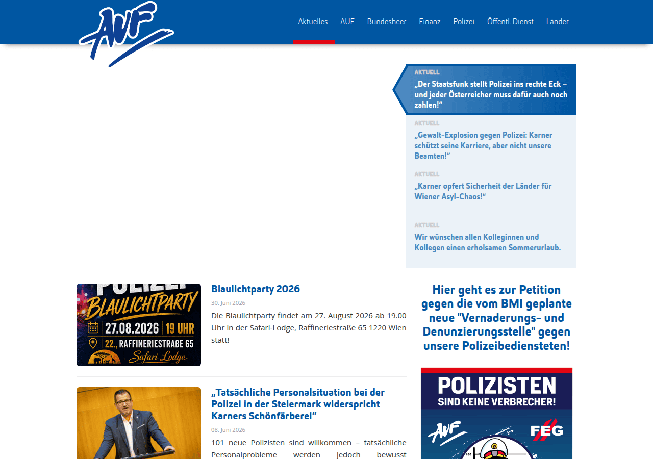 Screenshot of auf.at