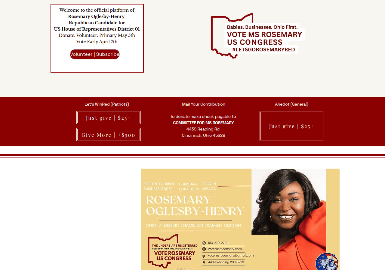 Screenshot of votemsrosemary.com