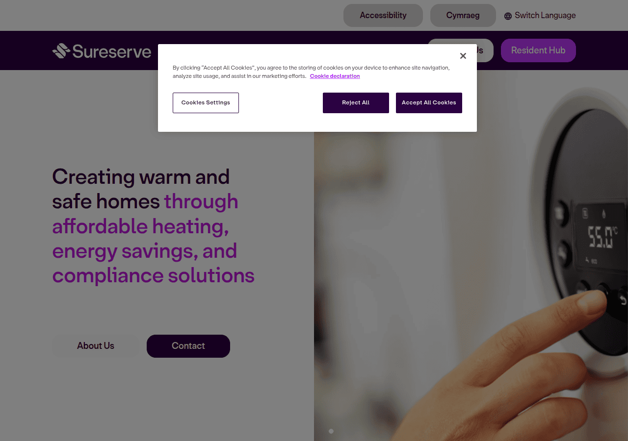 Screenshot of sureserve.co.uk