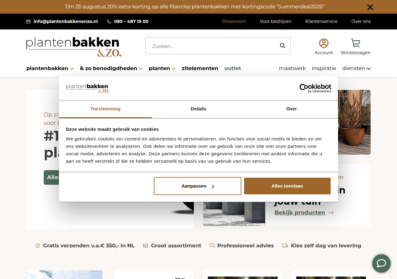 Screenshot of plantenbakkenenzo.nl