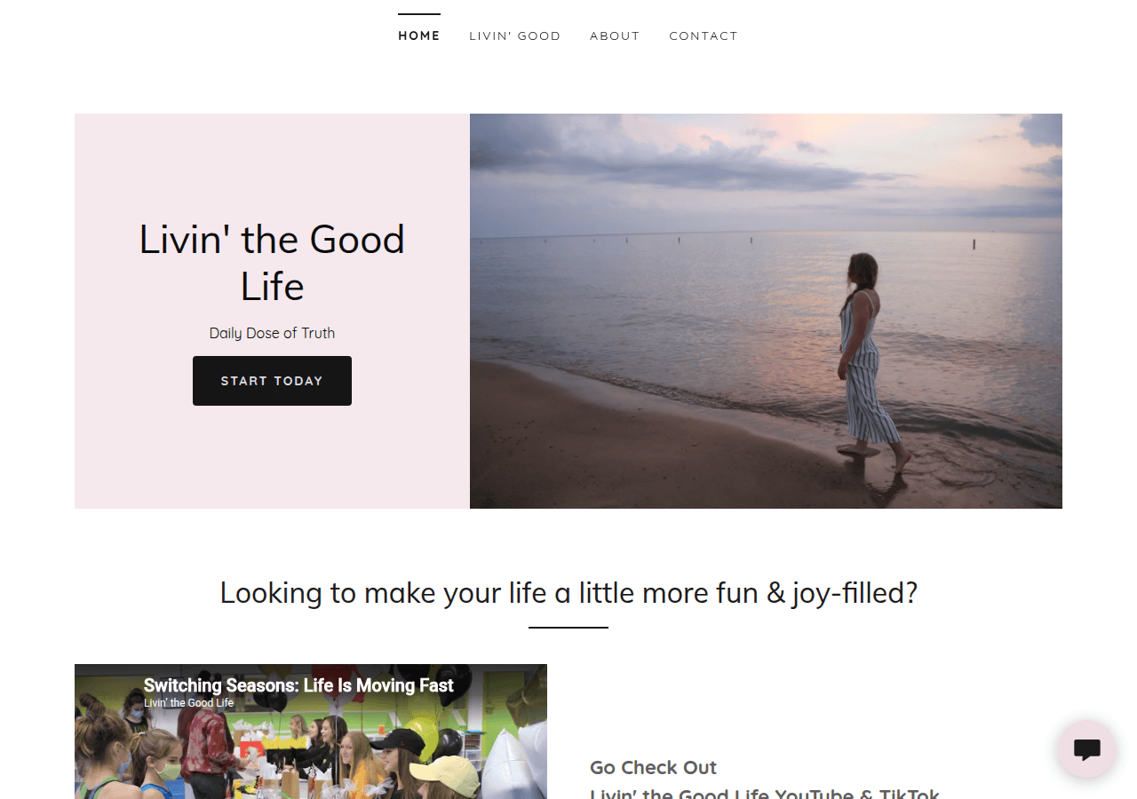 Screenshot of livinthegood.com