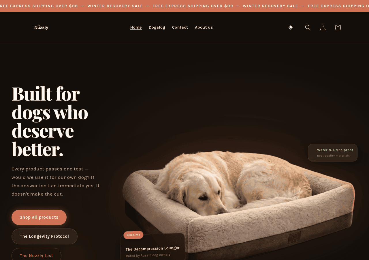 Screenshot of nuzzly.com.au