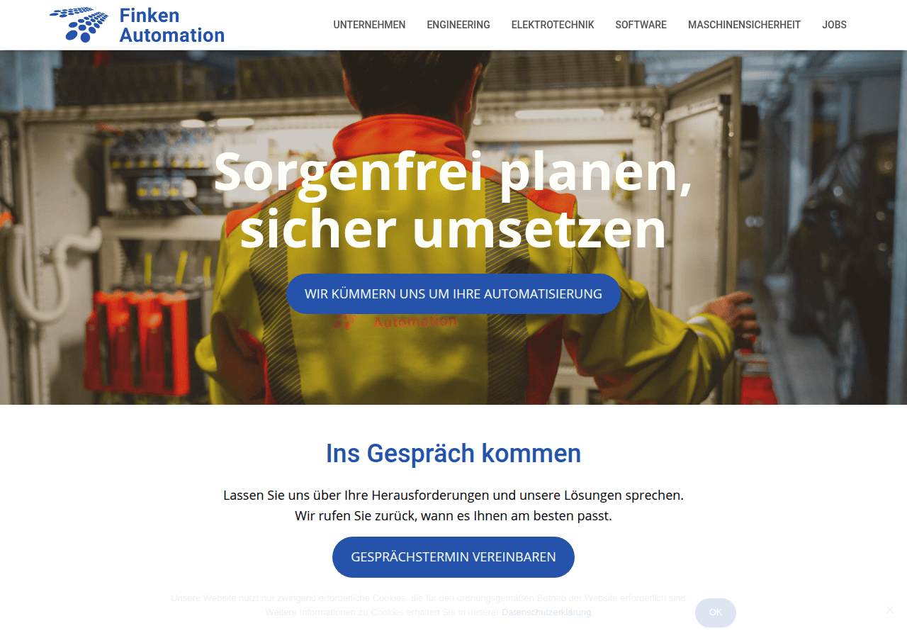 Screenshot of finken-automation.de