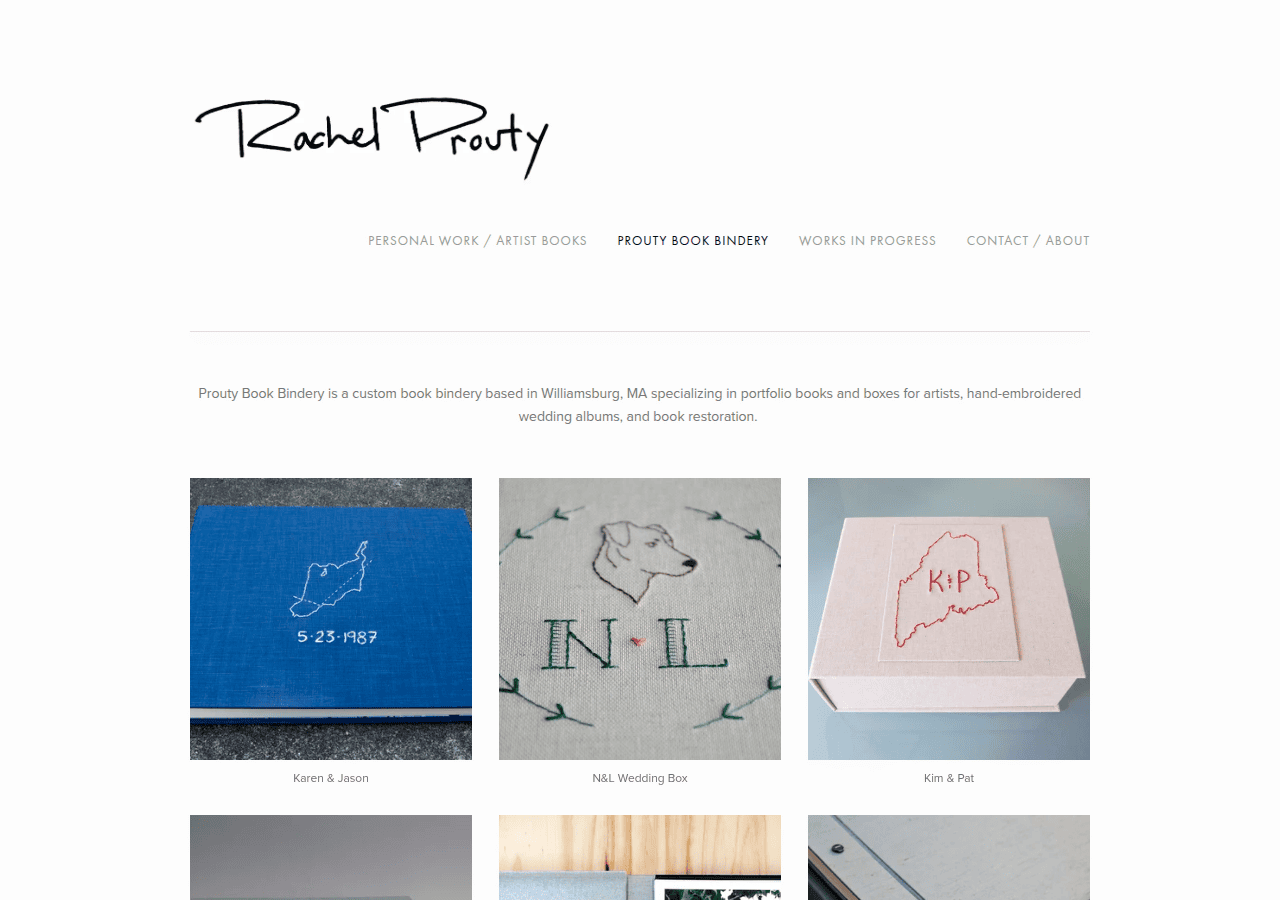 Screenshot of proutybookbindery.com