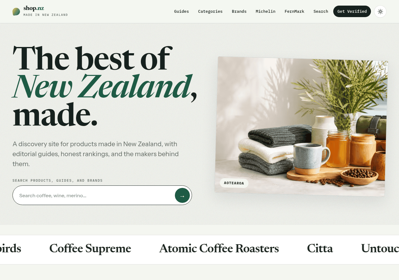 Screenshot of shop.nz