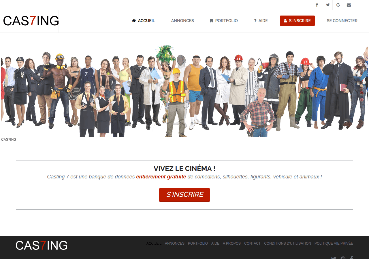Screenshot of casting7.com