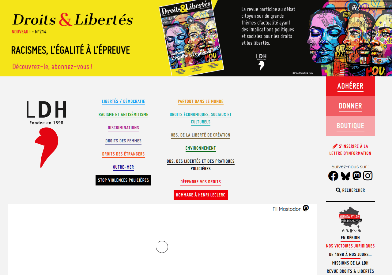 Screenshot of ldh-france.org