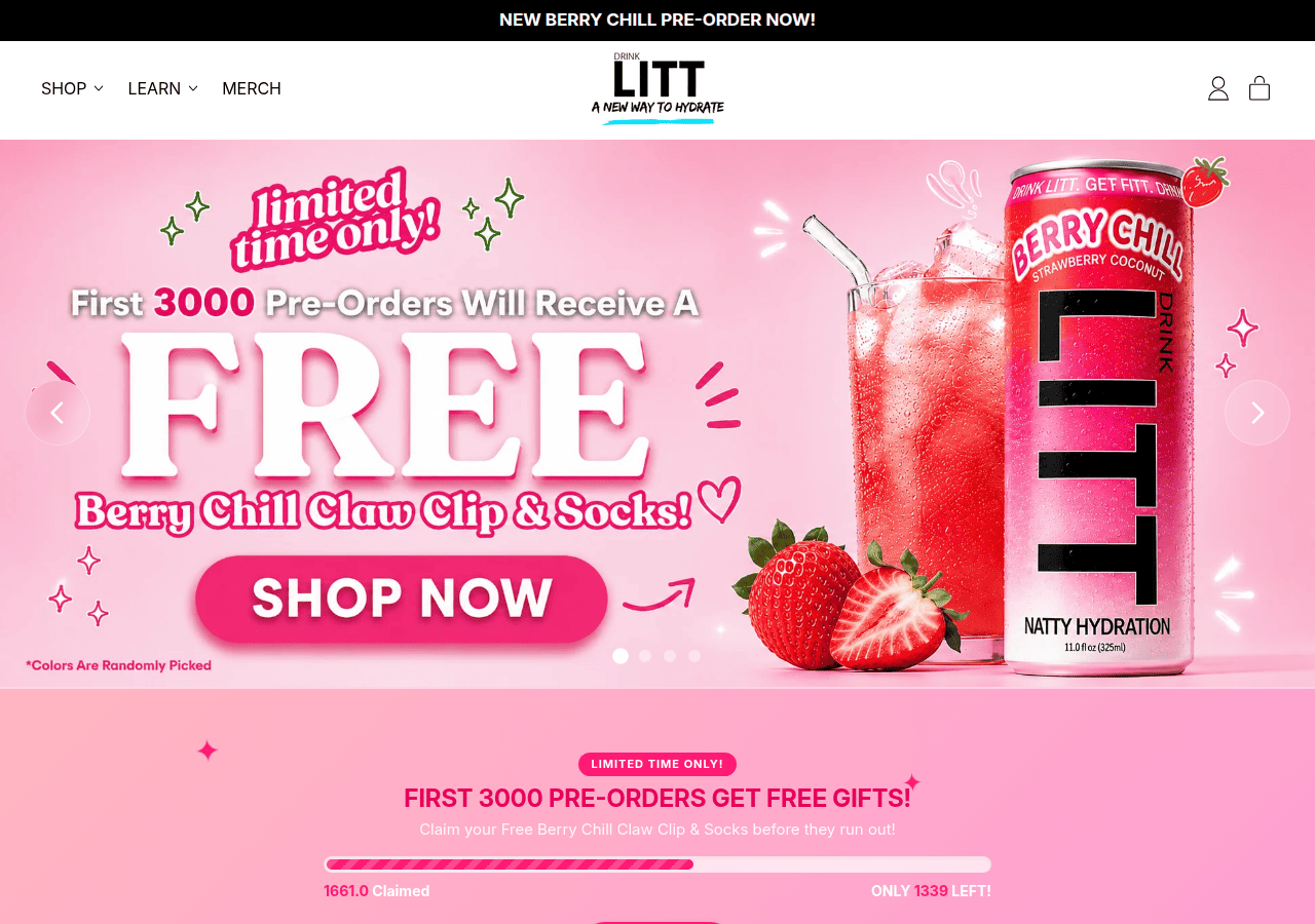 Screenshot of drinklitt.com