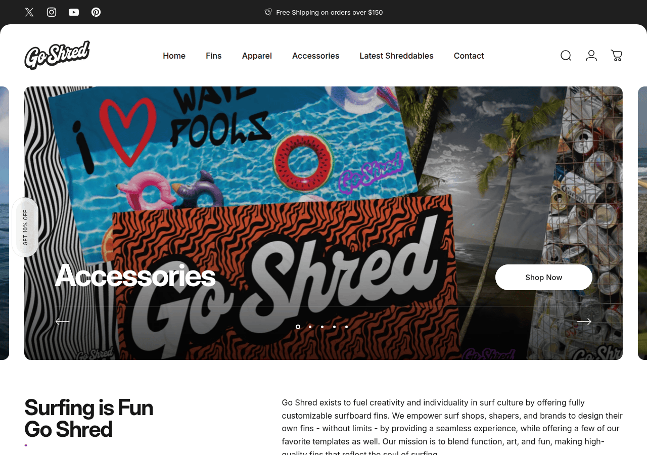 Screenshot of goshredco.com