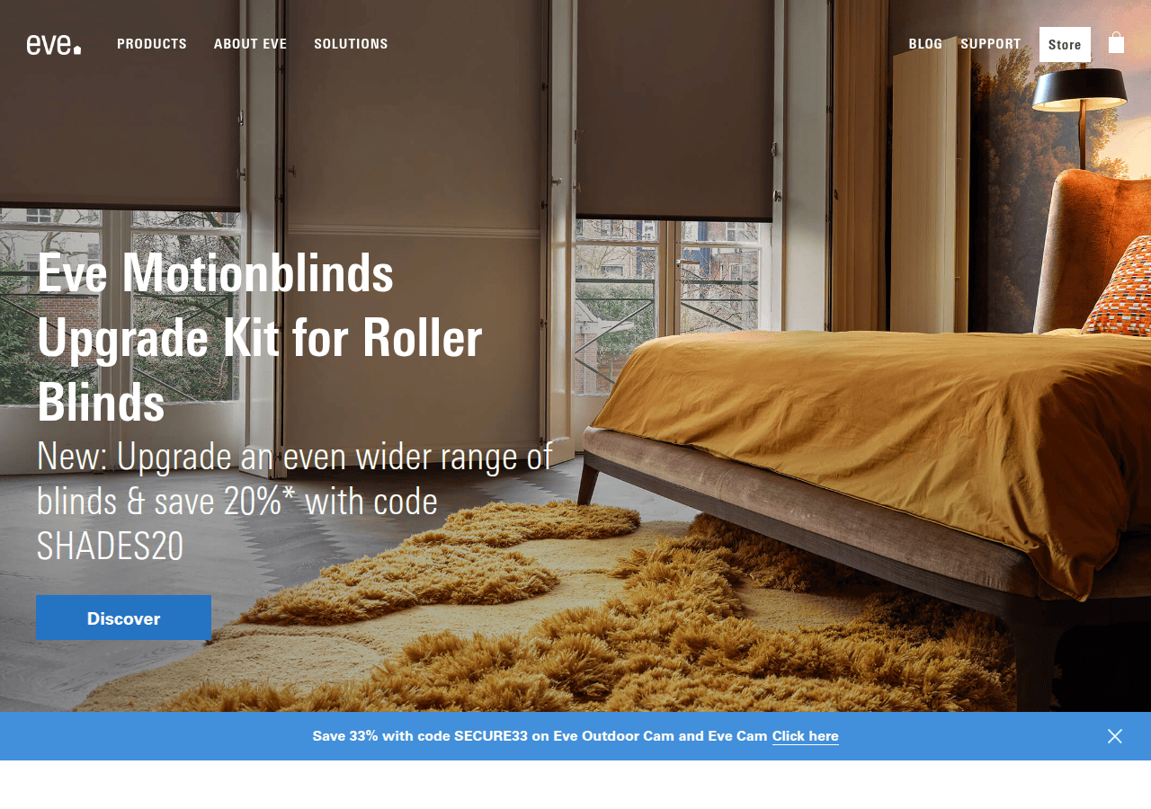 Screenshot of evehome.com