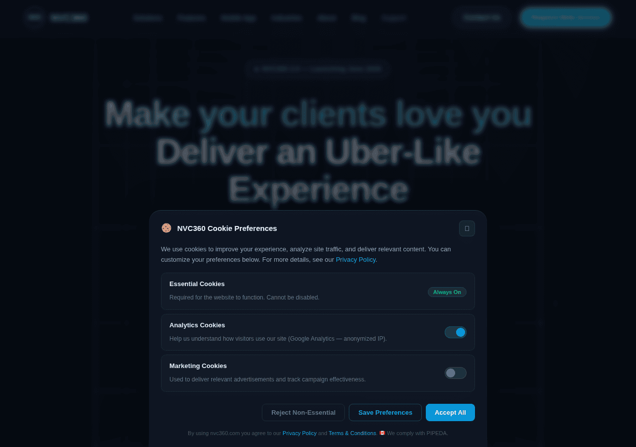 Screenshot of nvc360.com