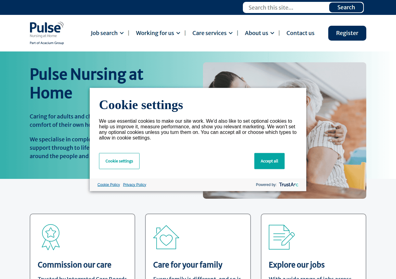 Screenshot of pulsenursingathome.co.uk
