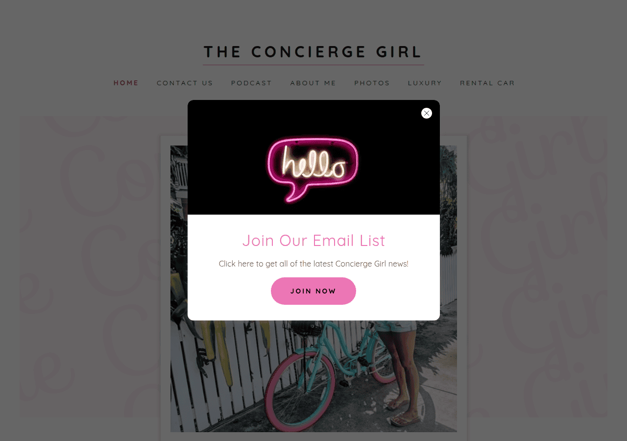 Screenshot of theconciergegirl.com