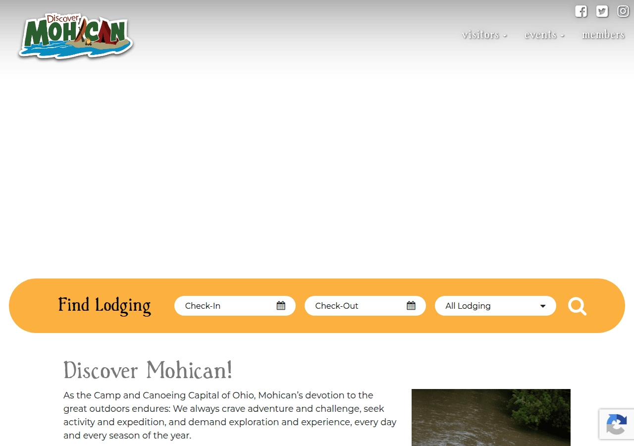 Screenshot of discovermohican.com