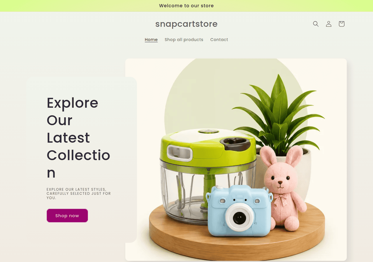 Screenshot of snapcartstore.shop