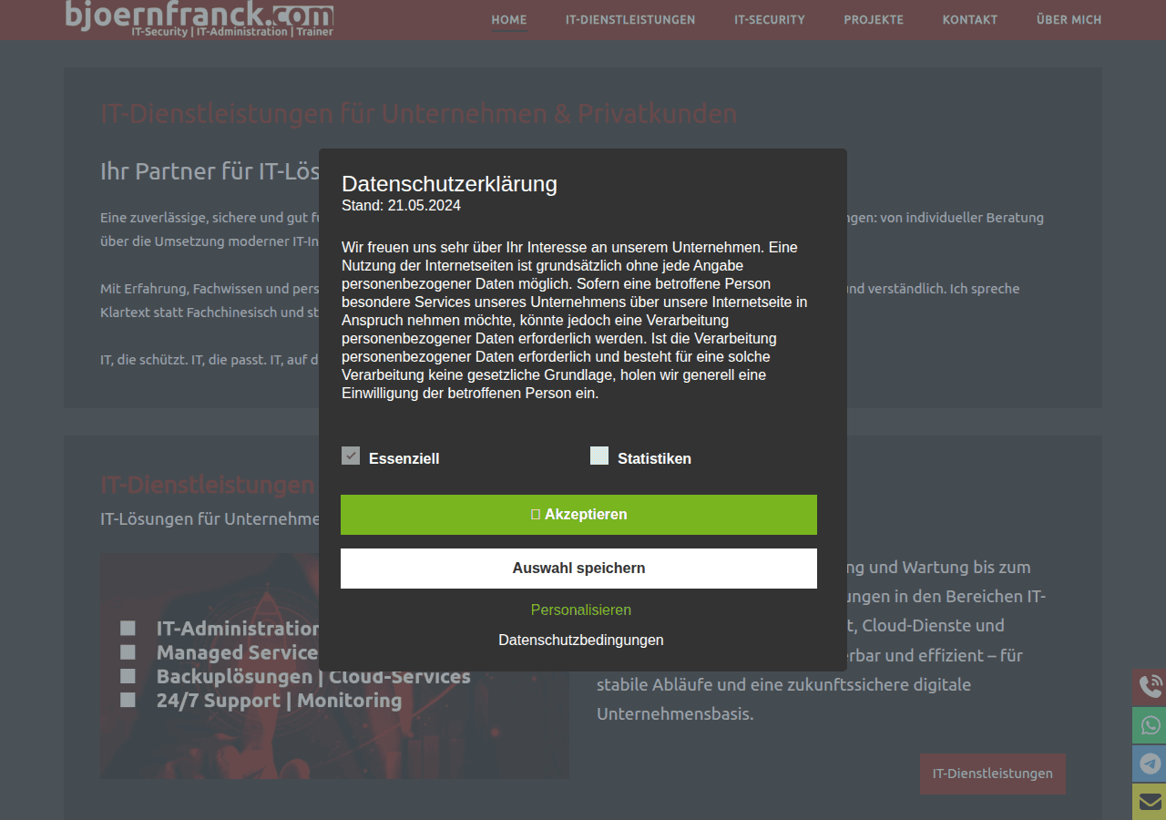 Screenshot of bjoernfranck.com