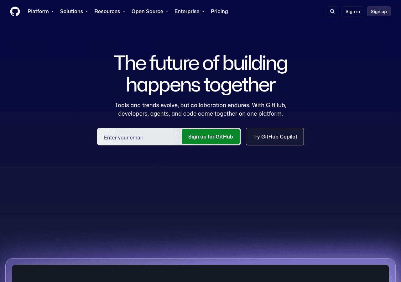 Screenshot of github.com