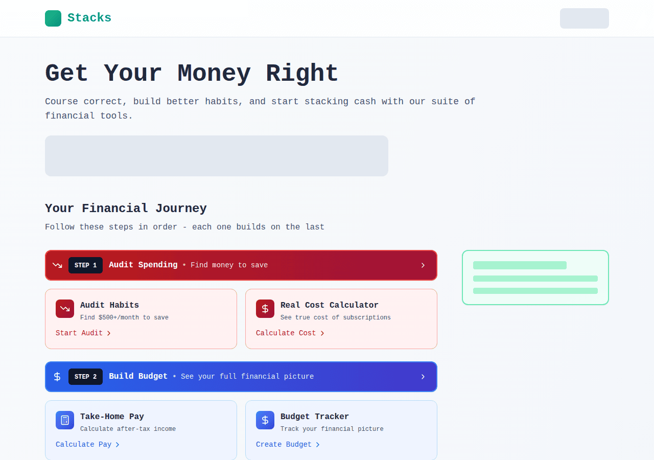 Screenshot of makestacks.io