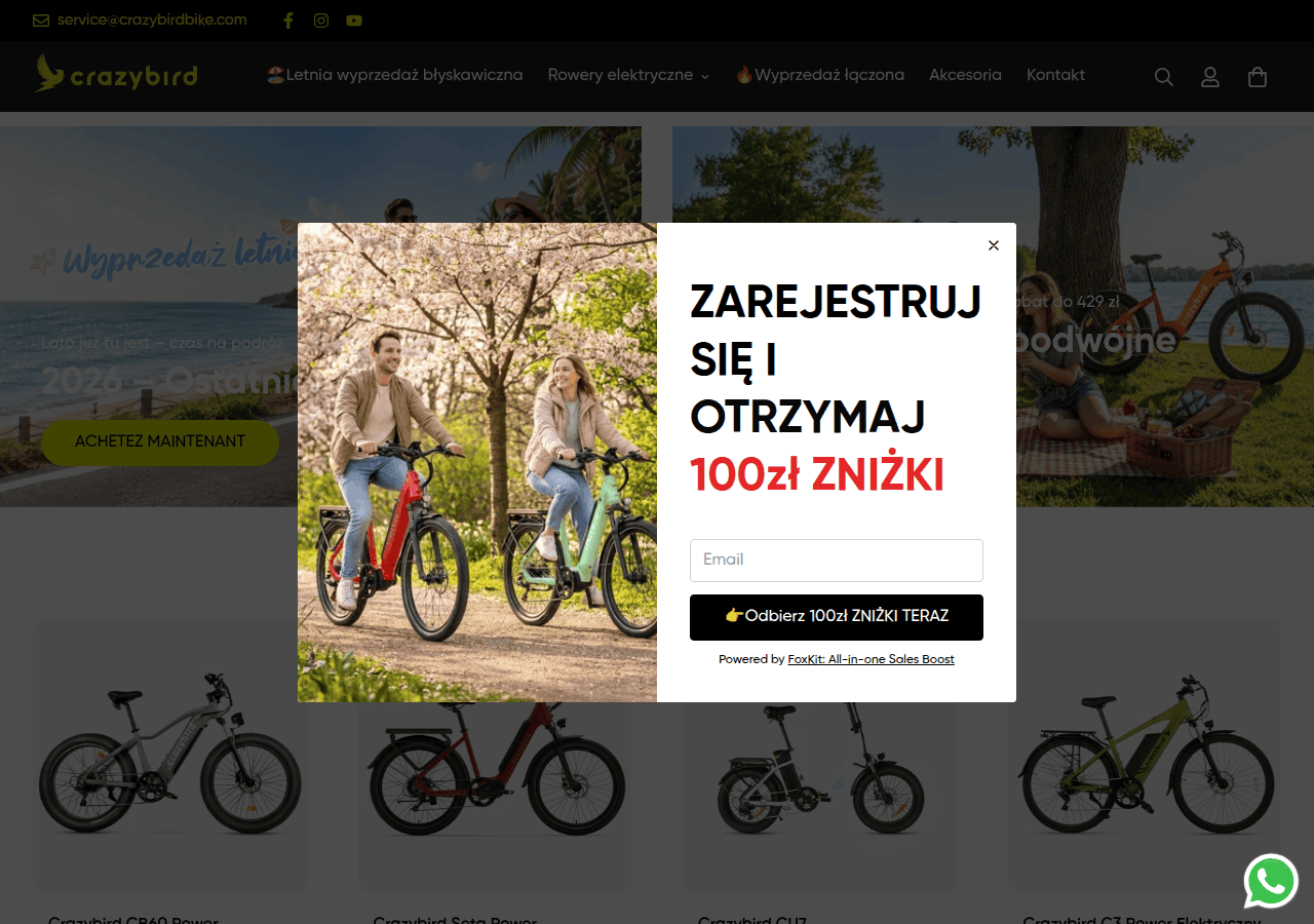 Screenshot of crazybirdbike.pl