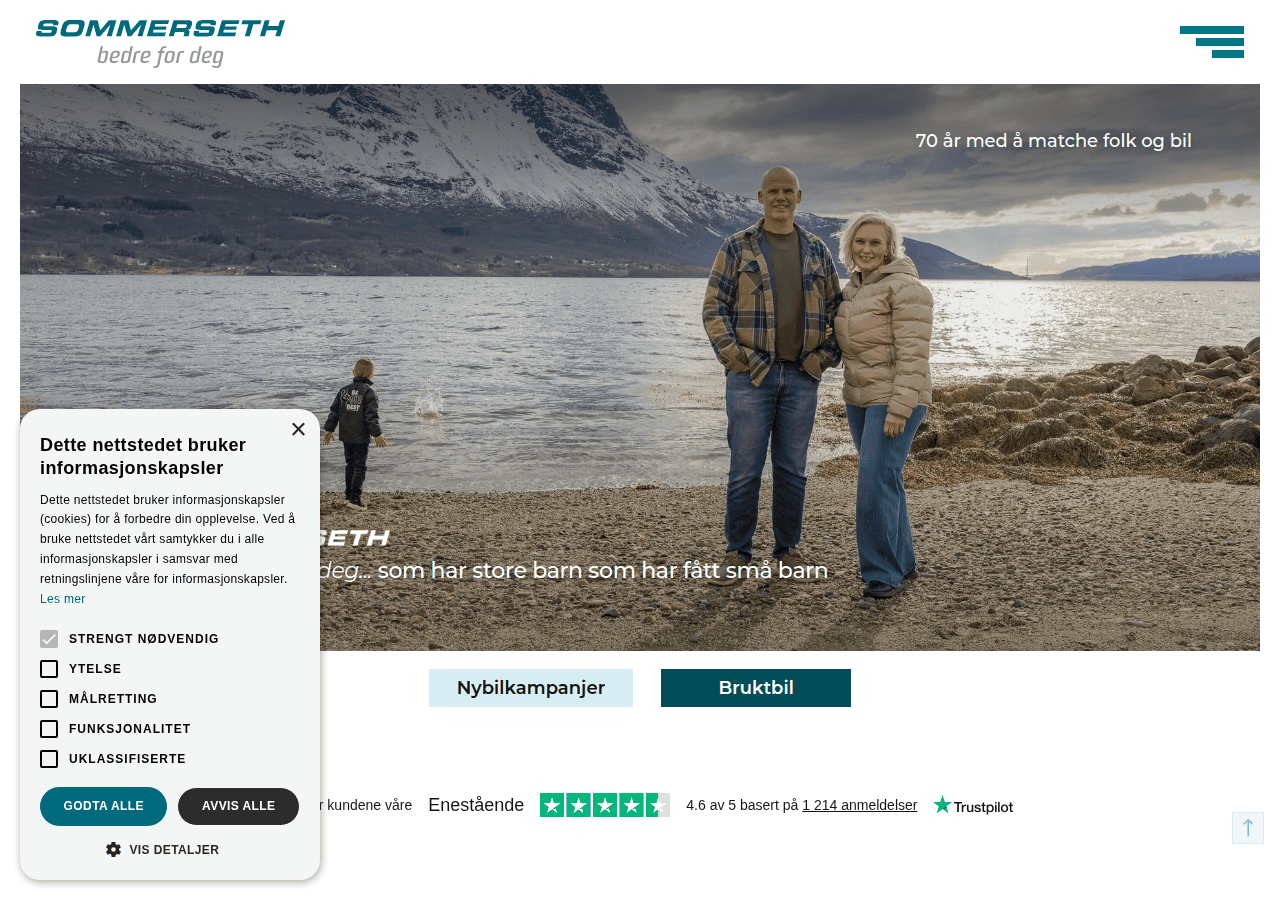 Screenshot of sommerseth.no
