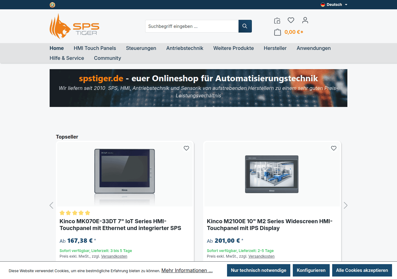 Screenshot of spstiger.de