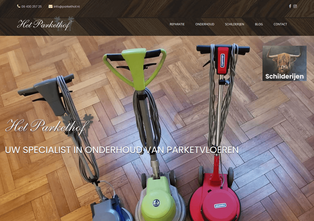 Screenshot of parkethof.nl